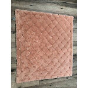 Kyle and Deena 30” x 36” Polyester Faux Fur Pink Baby Blanket Diamond Pattern Pl